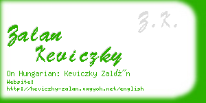 zalan keviczky business card